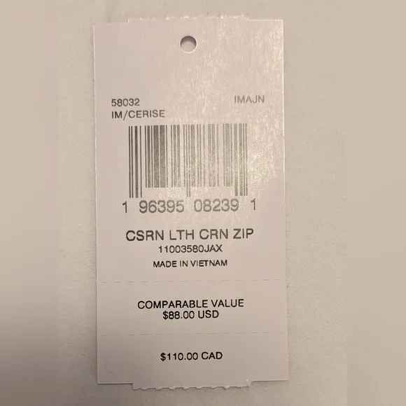 Coach Cross Grain Leather Wristlet in CERISE PINK - NWT - Picture 4 of 4